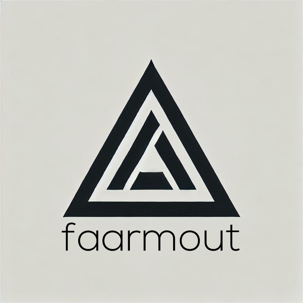 Midjourney Prompts for Logo Design Minimalist geometric logo, triangle shape, black and white, Bauhaus style, sharp edges, simple, elegant. Imagine a logo for Faarmout, a website development company, that